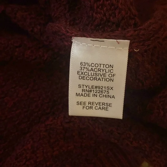 Maroon knit Long Sweater - Picture 8 of 10